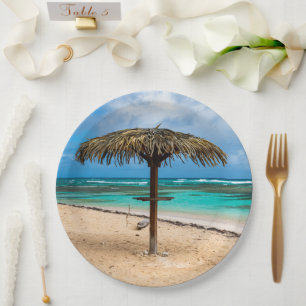 Anse des Rochers beach Paper Plate
