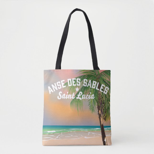 Anse Des Sables Saint Lucia Tote Bag (Front)
