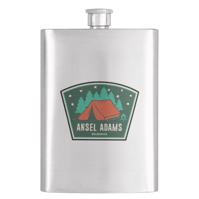 Ansel Adams Wilderness California Camping Hip Flask (Front)