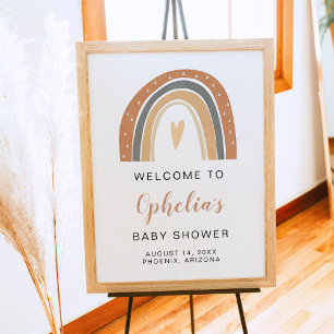 ANSLEY   Bohemian Burnt Orange Rainbow Baby Shower Poster