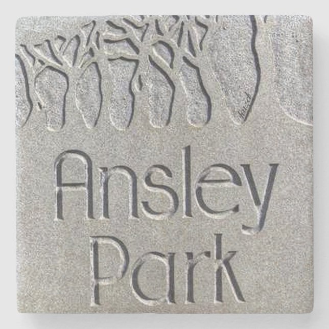 Ansley Park, Atlanta Marble Stone Coaster. Coaster (Front)
