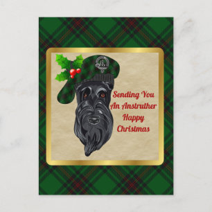 Anstruther Clan Badge & Tartan Christmas Postcard