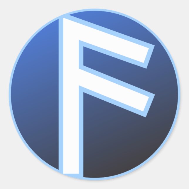 Ansuz Aesir Rune Classic Round Sticker (Front)