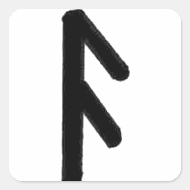 ansuz rune square sticker (Front)