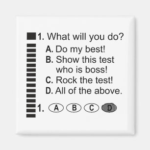 Answer Sheet Rock The Exam School Testing Encourag Magnet