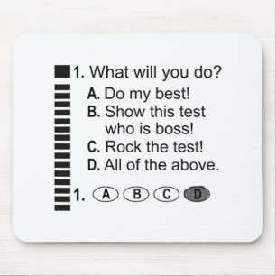 Answer Sheet Rock The Exam School Testing Encourag Mouse Pad