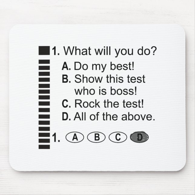 Answer Sheet Rock The Exam School Testing Encourag Mouse Pad (Front)