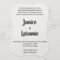 Answer to prayers Wedding Invitation