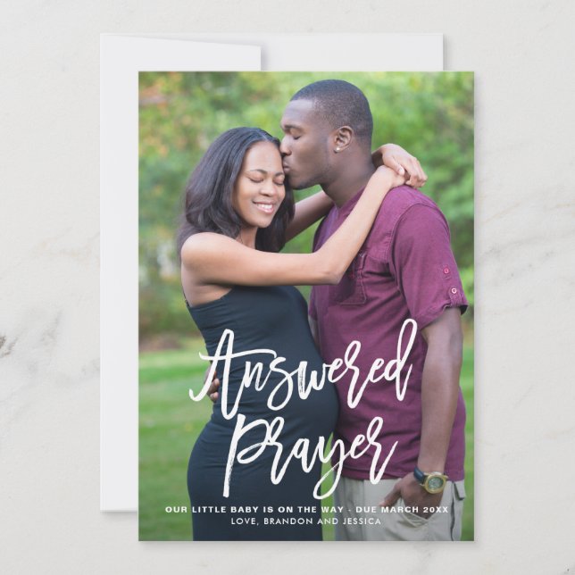 Answered Prayer Lettering Pregnancy Announcement I (Front)