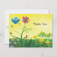 Ant and butterfly on wildflower meadow
