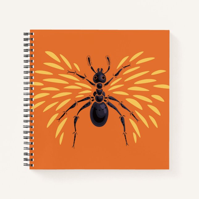 Ant Art Insect Lover Orange Entomology Bugs Notebook (Front)