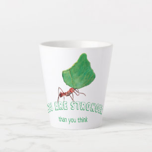 Ant carrying a big leaf   latte mug