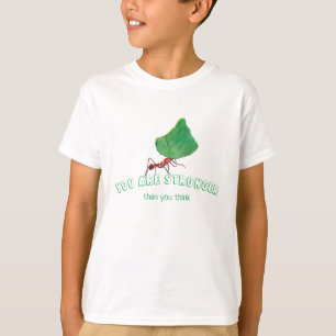 Ant carrying a big leaf    T-Shirt