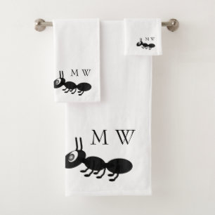 Ant Design Monogrammed Bath Towel Set