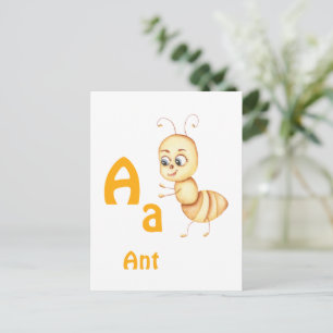 Ant personalise ABC: Letter A - Add Your Name Postcard