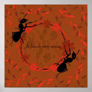 ant, positive statement, inspiring sentence poster
