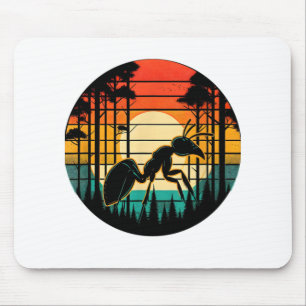 Ant Retro Sunset Vintage Colorful Ant Insects Love Mouse Pad