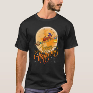 Ant Ride Witch Shotgun Moon Vintage Ant Halloween T-Shirt