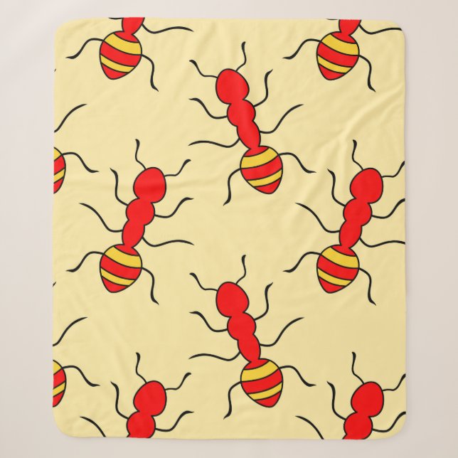 Ant seamless pattern vintageant, abstract, animal, sherpa blanket (Front)