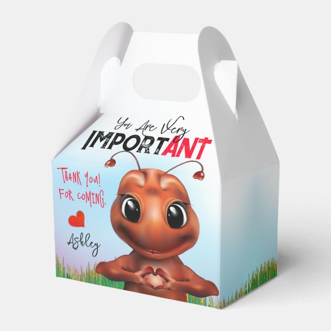 Ant Sign Language Birthday Favour Box (Front Side)
