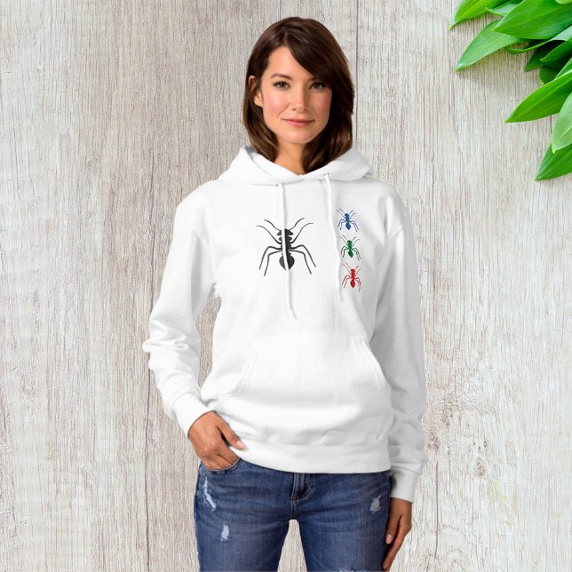 Ant Silhouettes Insects Black Blue Green and Red  Hoodie (Creator Uploaded)
