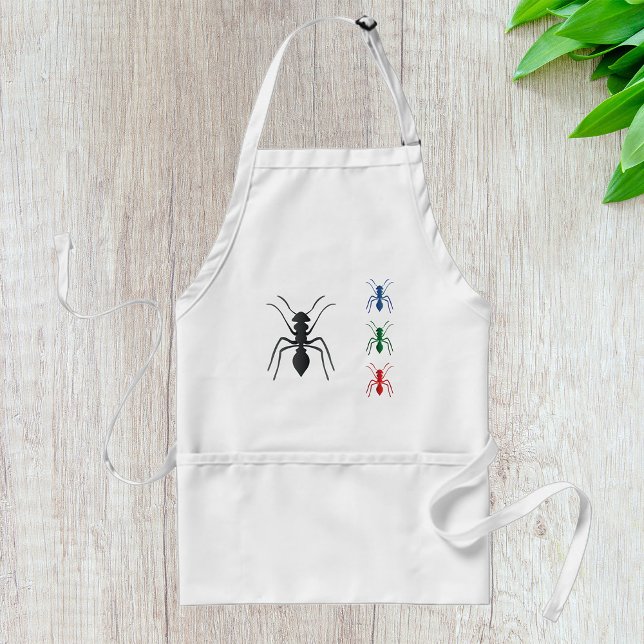 Ant Silhouettes Insects Black Blue Green and Red  Standard Apron (Creator Uploaded)