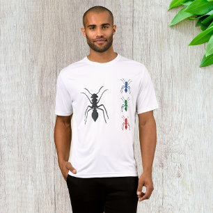 Ant Silhouettes Insects Black Blue Green and Red  T-Shirt