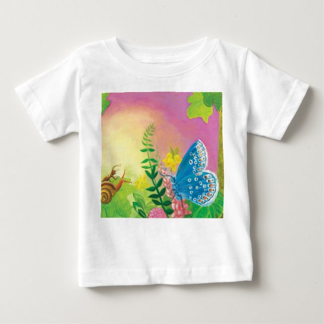 Ant, snail and Chapman's blue butterfly   Baby T-Shirt (Front)