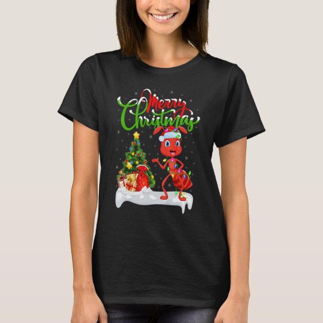 Ant   Xmas Decorations Santa Ant Christmas T-Shirt (Front)