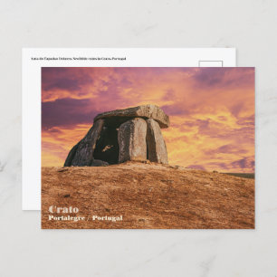Anta do Tapadao Dolmen. Neolithic ruins in Crato  Postcard