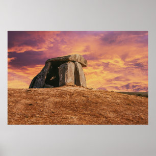 Anta do Tapadao Dolmen. Neolithic ruins in Crato  Poster