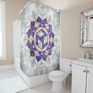 Antahkarana in Lotus Mandala- Amethyst and Pearl Shower Curtain