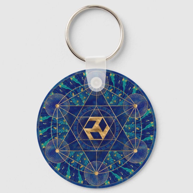 Antahkarana in Sacred Geometry Ornament Key Ring (Front)