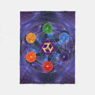 Antahkarana in Sacred Geometry Ornament - Nebula Fleece Blanket