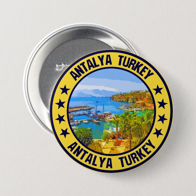 Antalya                                            7.5 cm round badge (Front & Back)