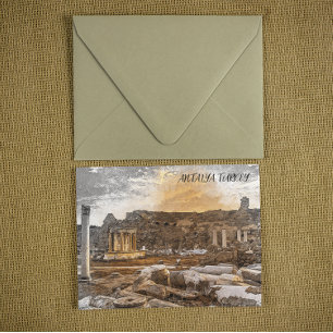 Antalya Turkey Ancient Travel Postcard
