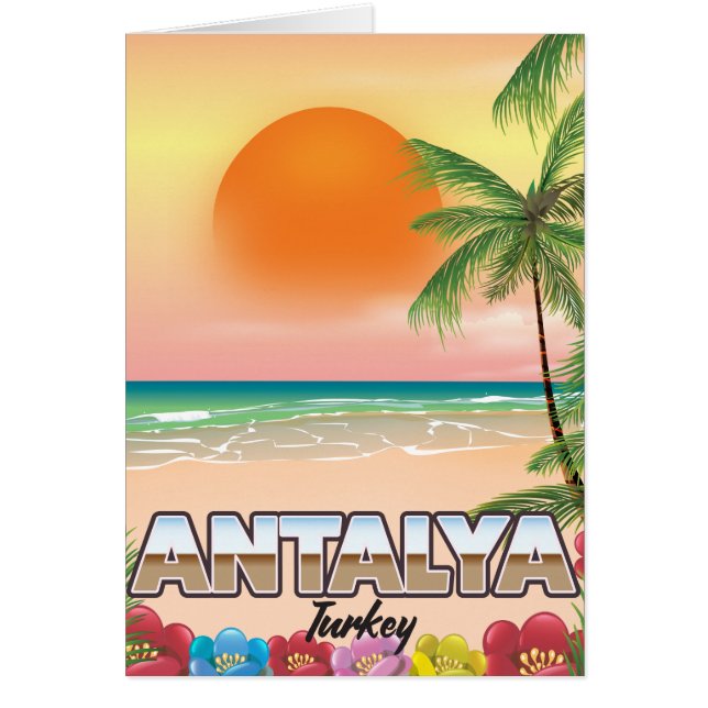 Antalya Turkey beach travel poster (Front)