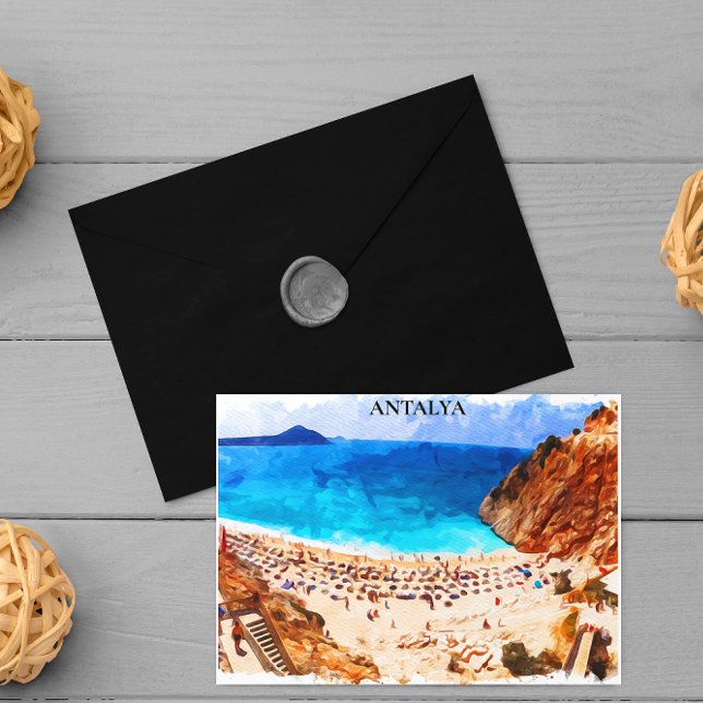 Antalya Turkey Beach Vacation Postcard (antalya turkey beach vacation postcard)