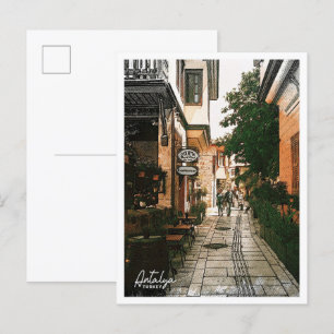 Antalya Turkey Colour Pencil City Landscape Postcard