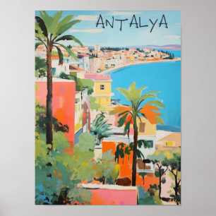 Antalya Turkey Travel City Art Painting Aesthetic Poster