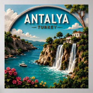 Antalya Turkey Turkish Riviera Mediterranean Trave Poster