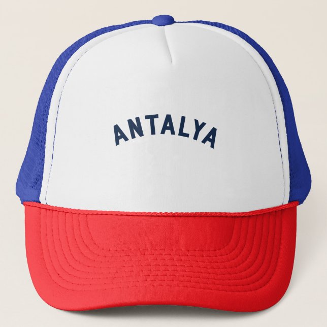 Antalya, Turkey Vintage Arch Trucker Hat (Front)