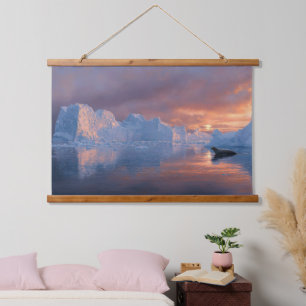 Antarctic Ember: Seal's Sunset Respite Hanging Tapestry
