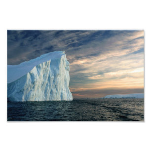 Antarctic Iceberg, Icy Waters, Dramatic Sky Photo Print