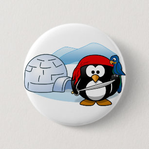 Antarctic Pitate Penguin 6 Cm Round Badge
