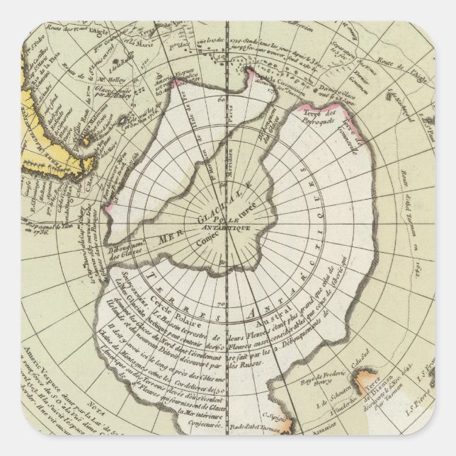 Antarctica 4 square sticker (Front)