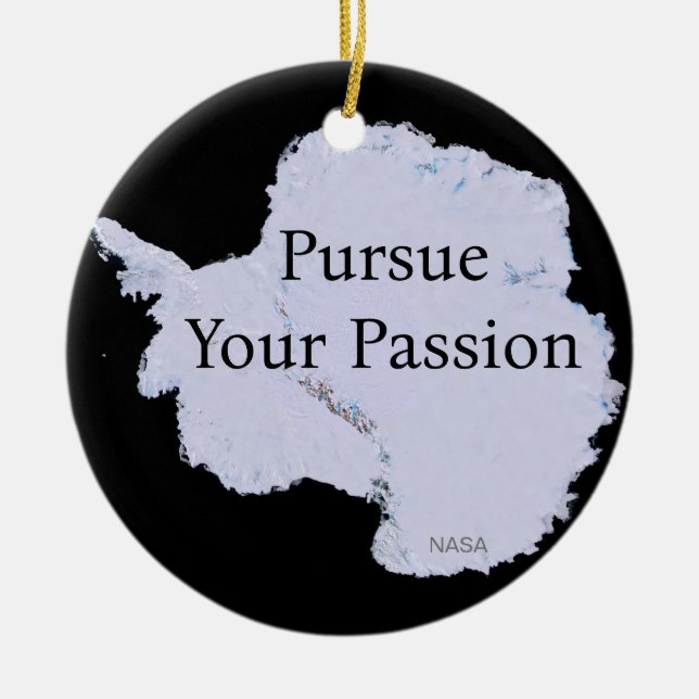 Antarctica by NASA Pursue Your Passion Ceramic Tree Decoration (Front)