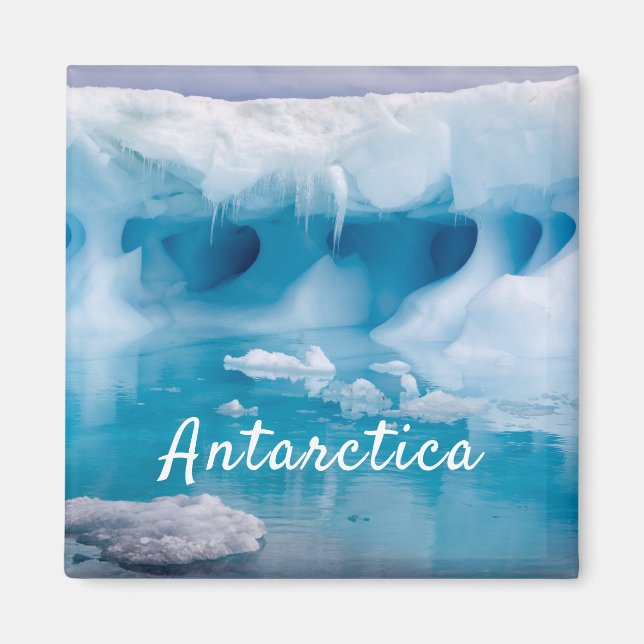 Antarctica iceberg photo with text magnet (Front)