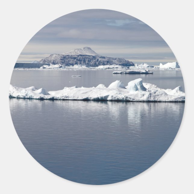 Antarctica landscape classic round sticker (Front)