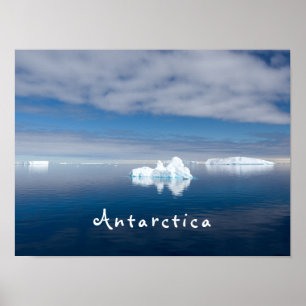 Antarctica landscape floating ice photo with text poster